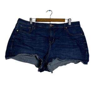 Torrid Cut Off Frayed Hem Shorts Womens 18 Mid Rise Denim Summer Casual Blue